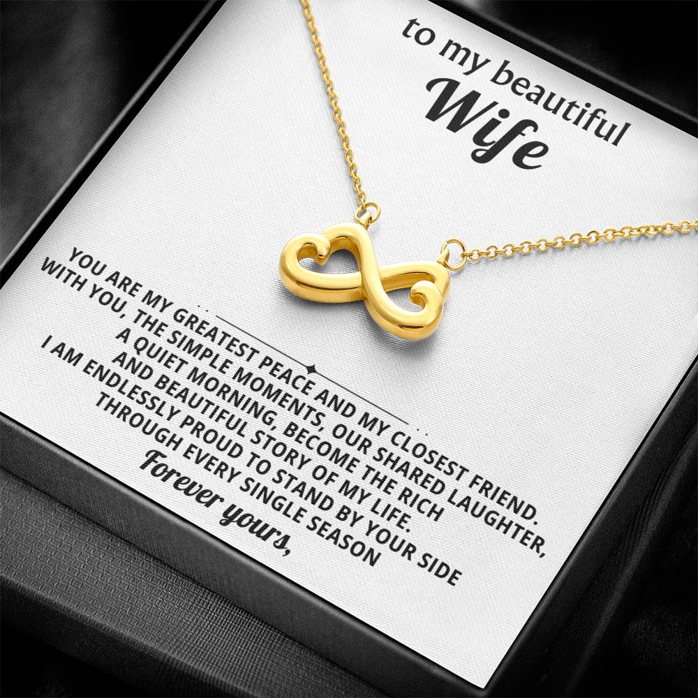 To My Wife Infinity Hearts Necklace Gift