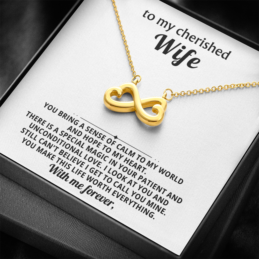 To My Wife Infinity Hearts Necklace Gift