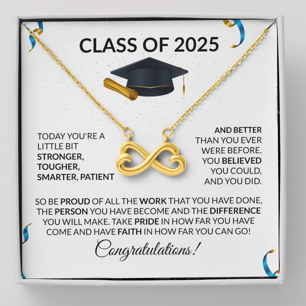 Class of 2025 Graduation Gift Necklace Infinity Hearts-[Heartfelt Family Gift]
