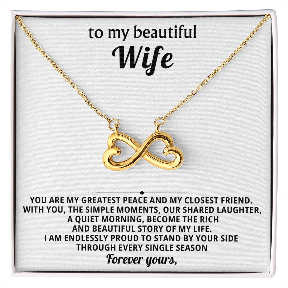To My Wife Infinity Hearts Necklace Gift