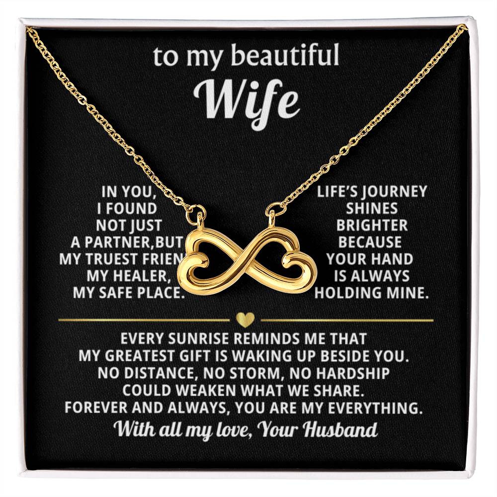 To My Wife Infinity Hearts Necklace Gift