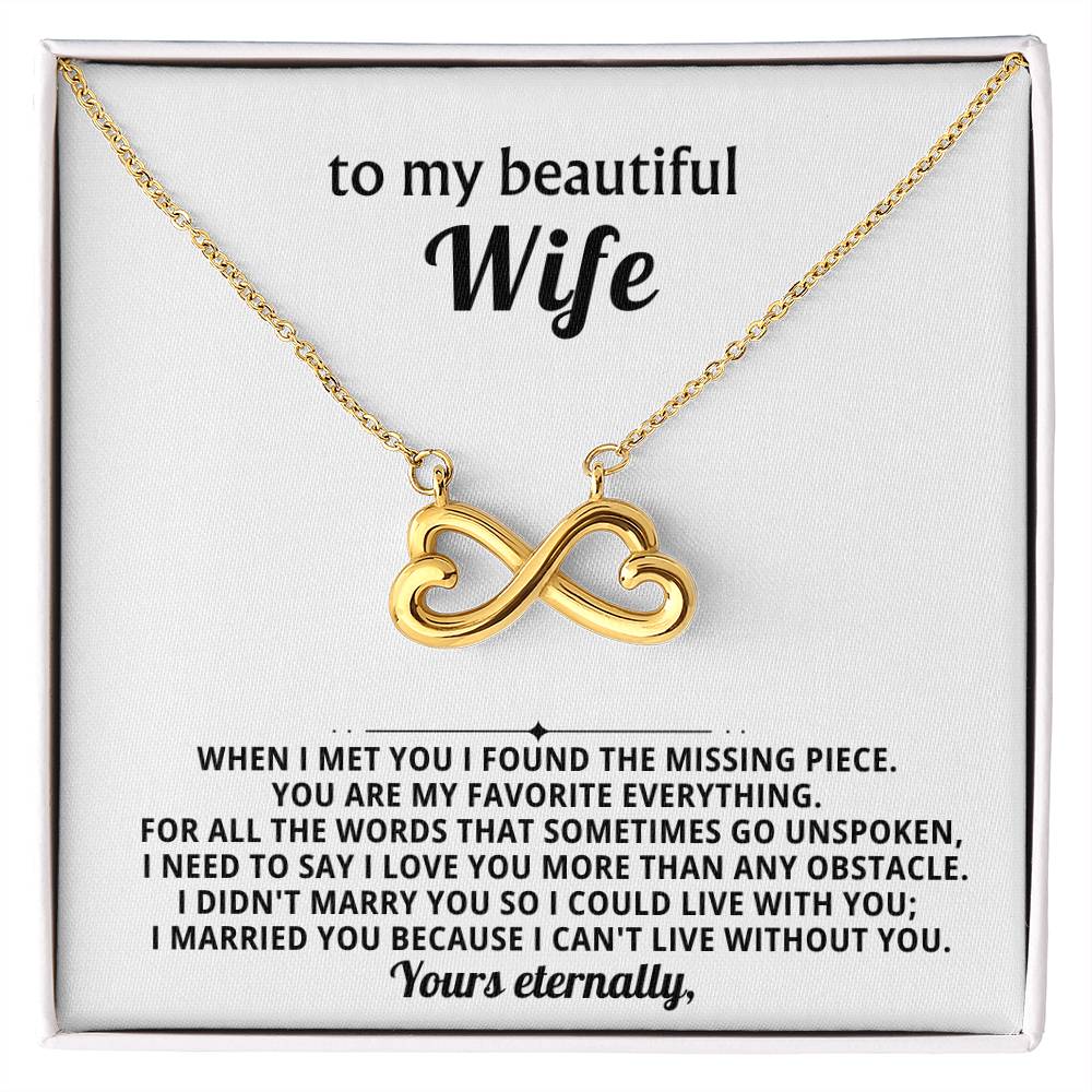 To My Wife Infinity Hearts Necklace Gift