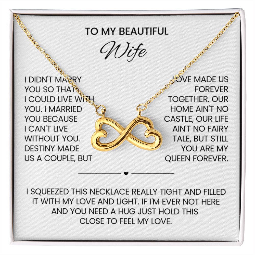 To My Wife Infinity Hearts Necklace Gift