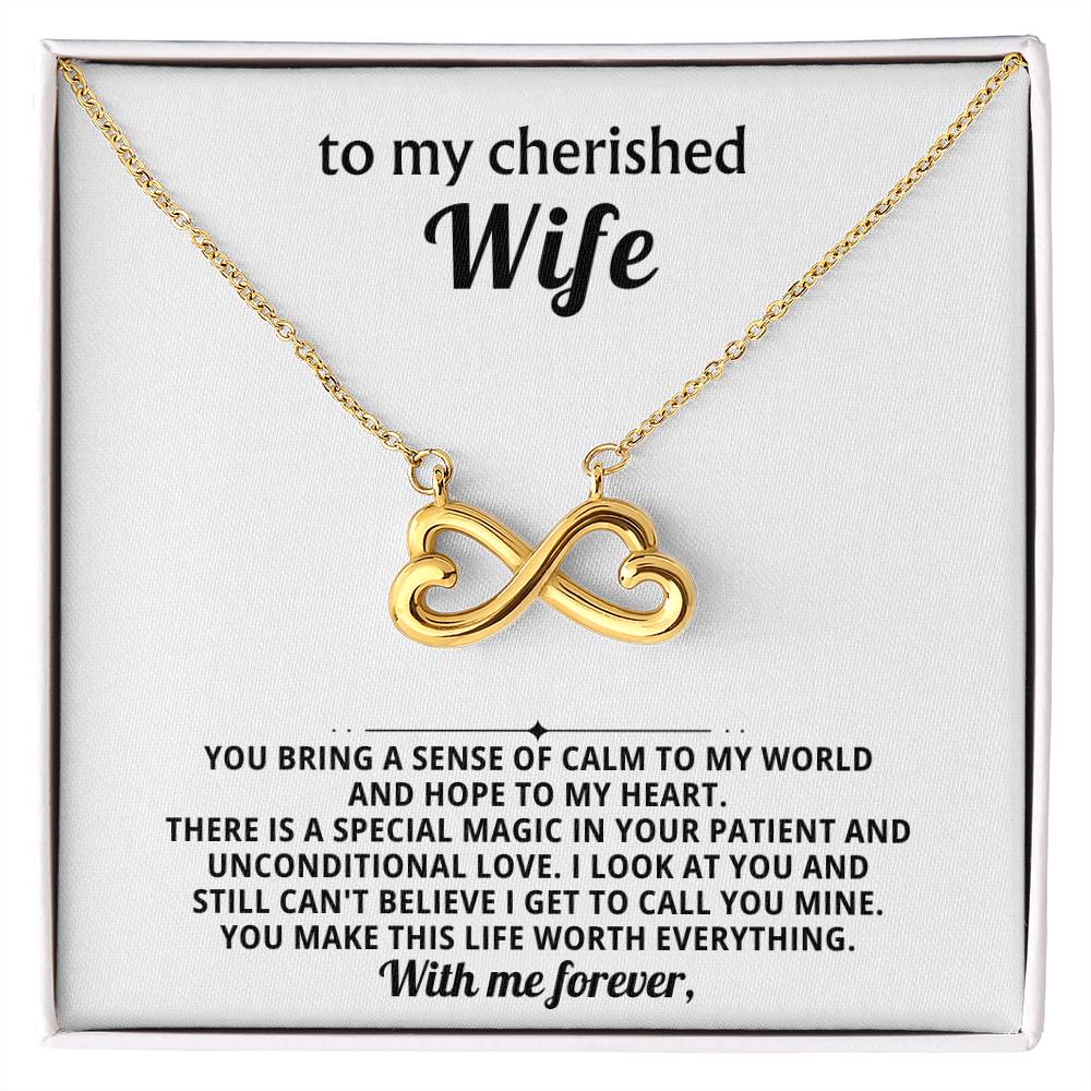 To My Wife Infinity Hearts Necklace Gift