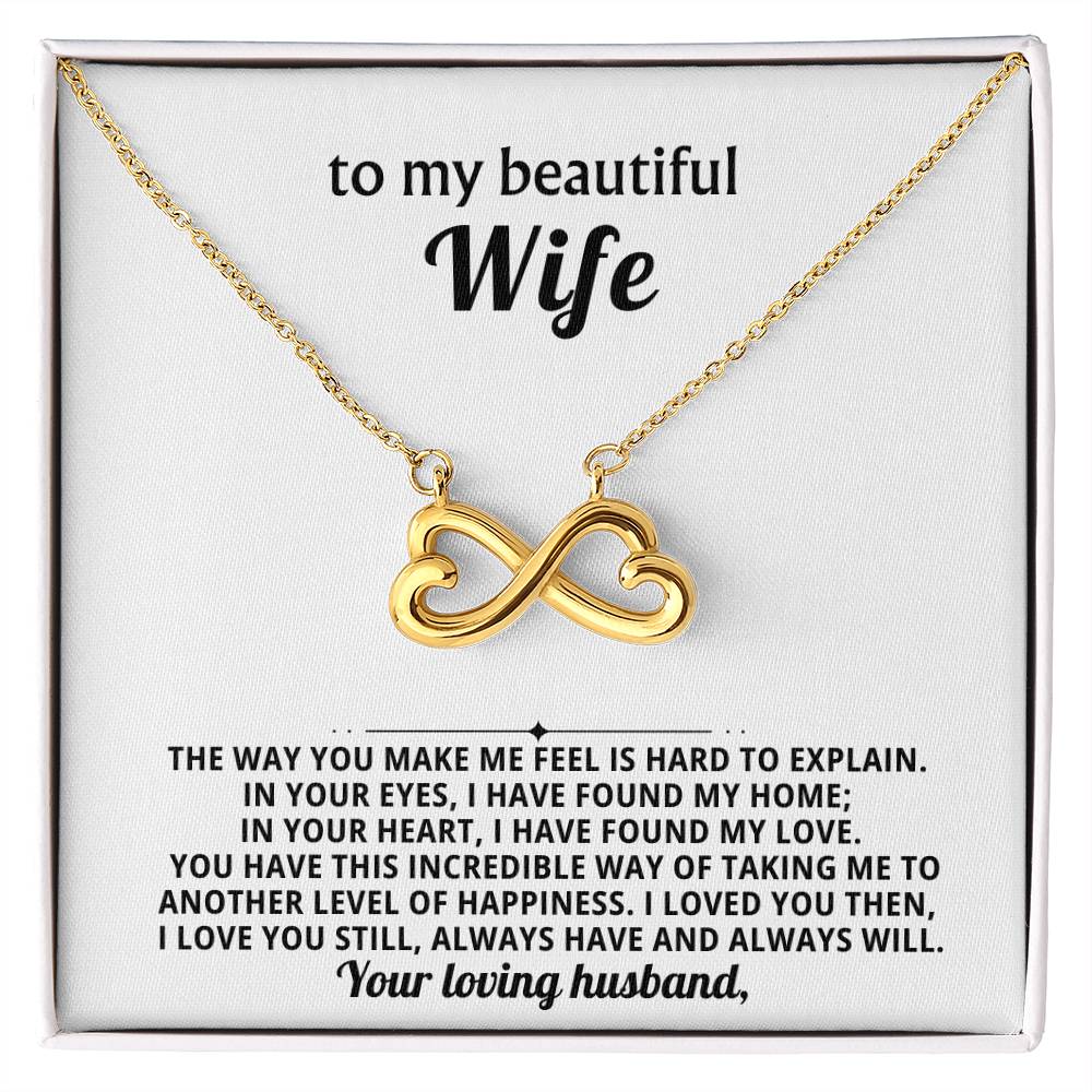 To My Wife Infinity Hearts Necklace Gift