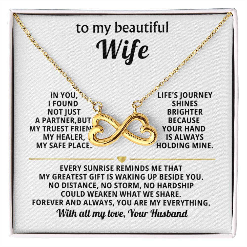 To My Wife Infinity Hearts Necklace Gift