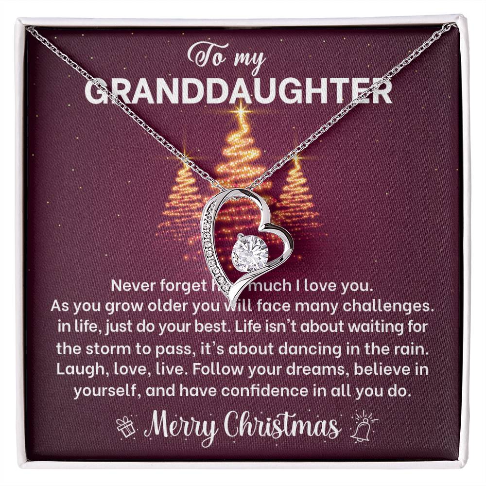 Merry Christmas Granddaughter Heart Necklace Gift-[Heartfelt Family Gift]