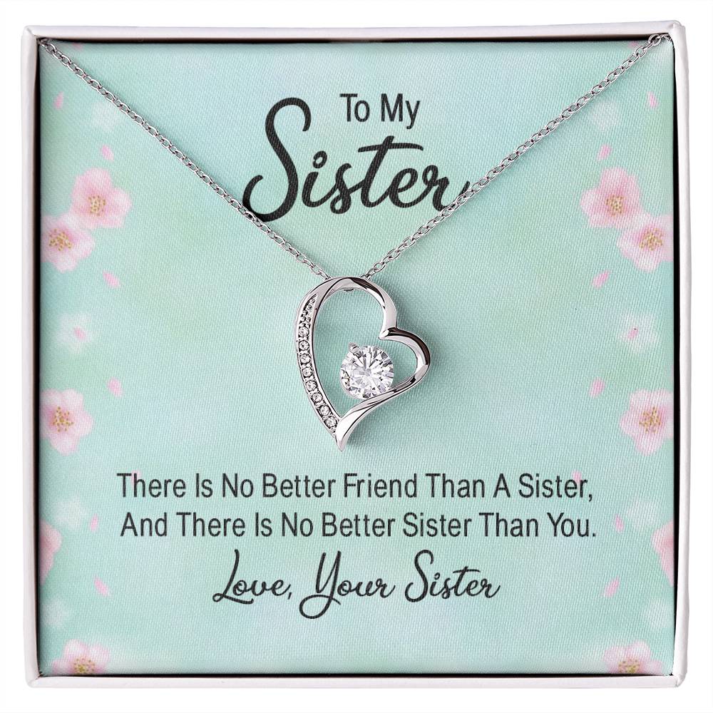 To My Sister Heart Necklace Gift-[Heartfelt Family Gift]