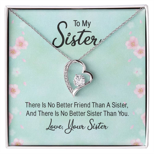 To My Sister Heart Necklace Gift-[Heartfelt Family Gift]