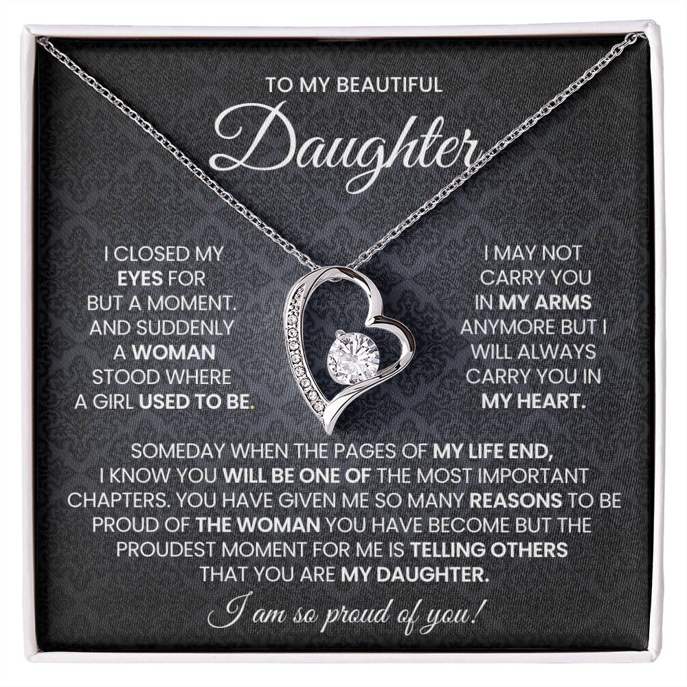 To My Daughter Forever Love Necklace Gift