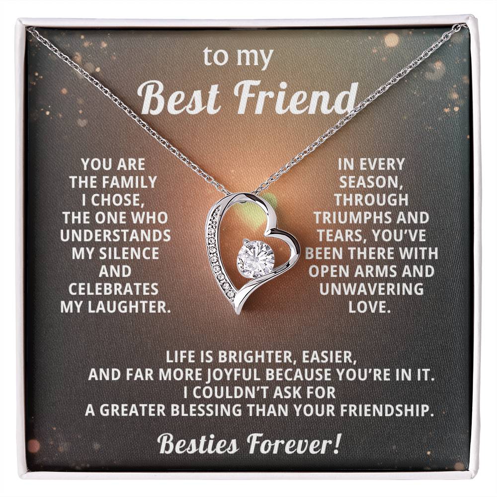 Best Friend Heart Necklace Gift from Bestie