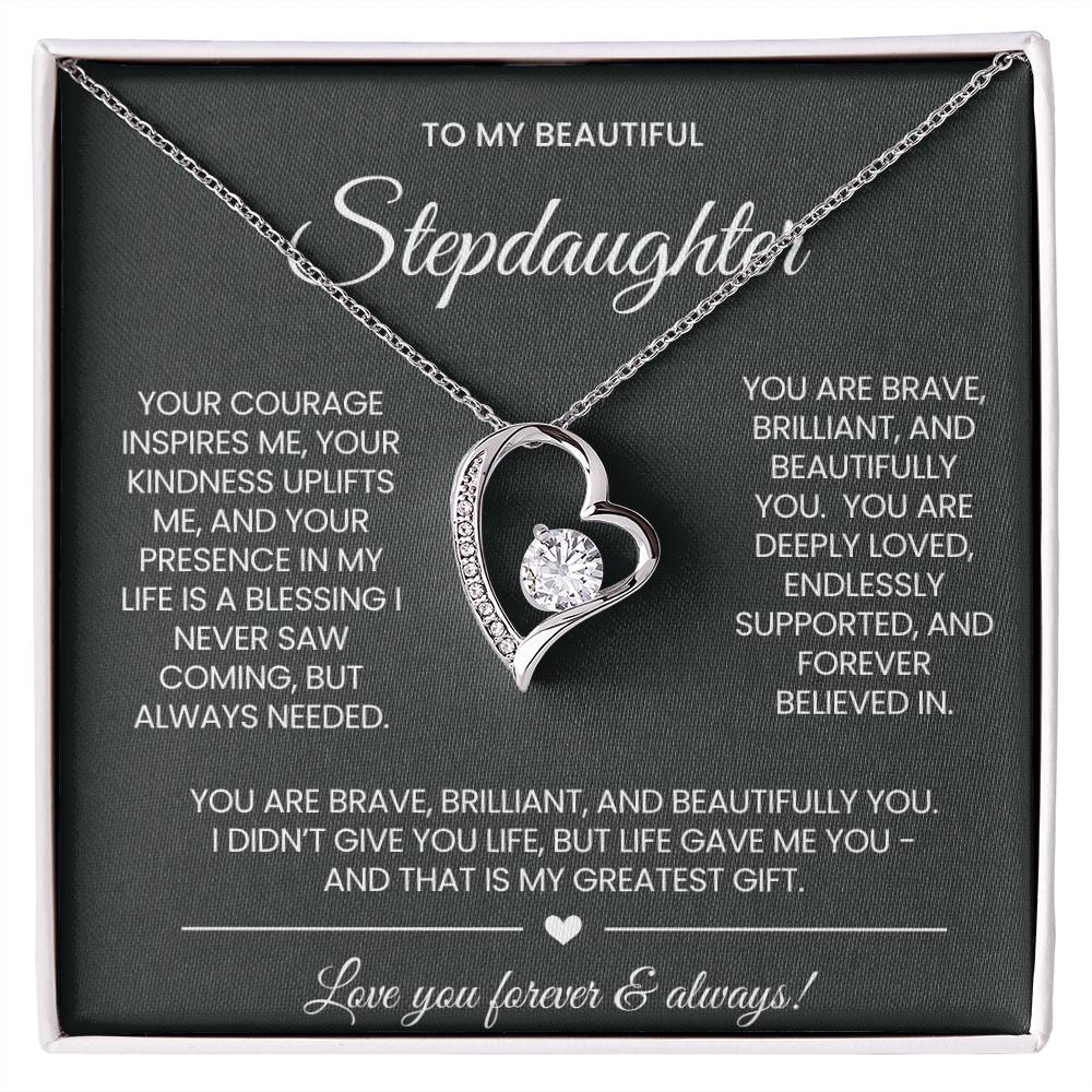 To My Stepddaughter Forever Love Necklace Gift