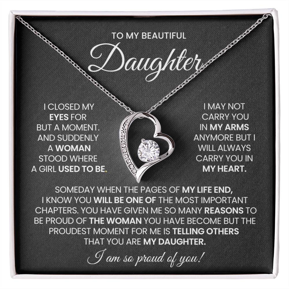 To My Daughter Forever Love Necklace Gift