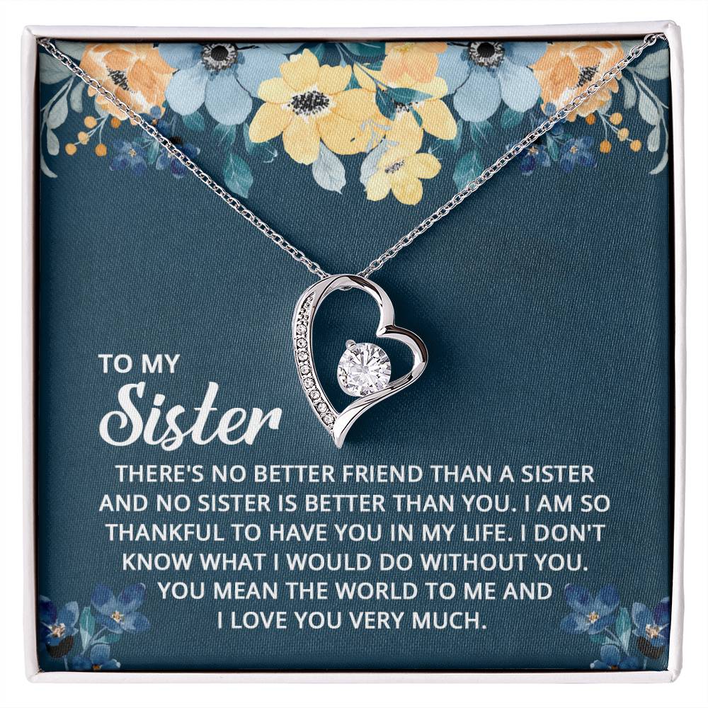 To My Sister Heart Necklace Gift-[Heartfelt Family Gift]