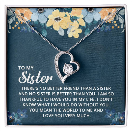 To My Sister Heart Necklace Gift-[Heartfelt Family Gift]