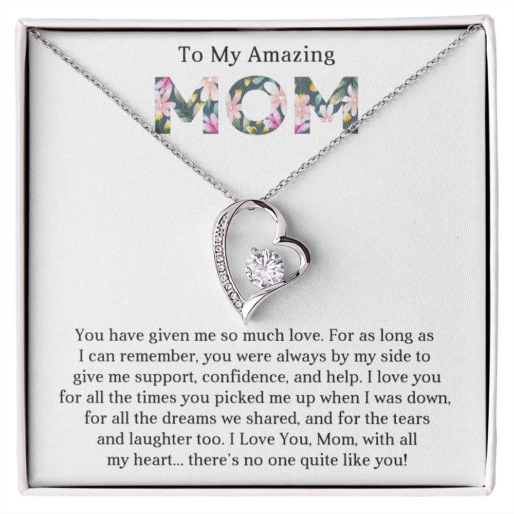 To My Mom Heart Necklace Gift