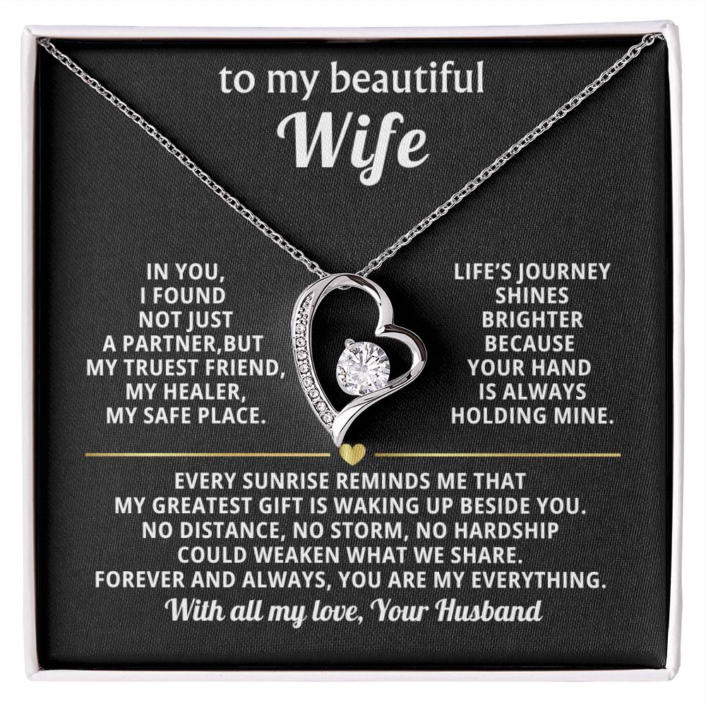 To My Beautiful Wife Heart Necklace