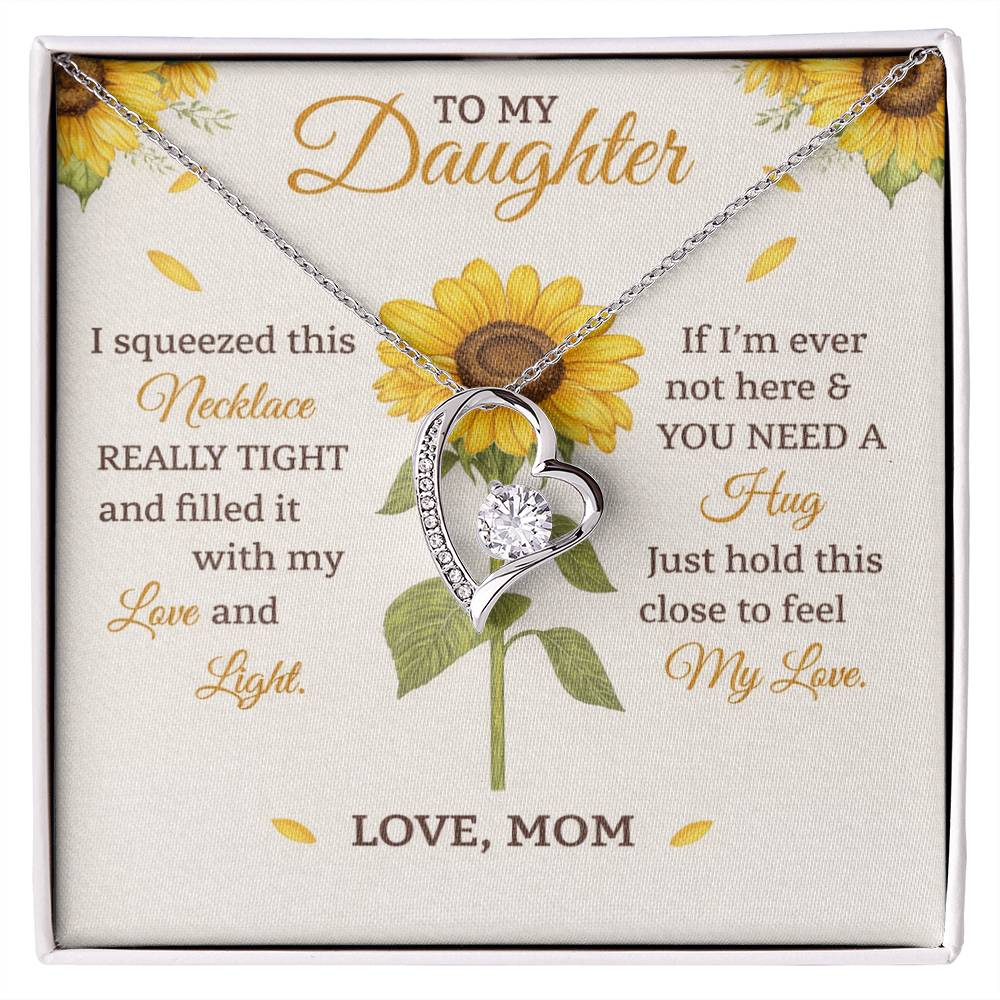 Daughter Sunflower Heart Necklace Gift from Mom