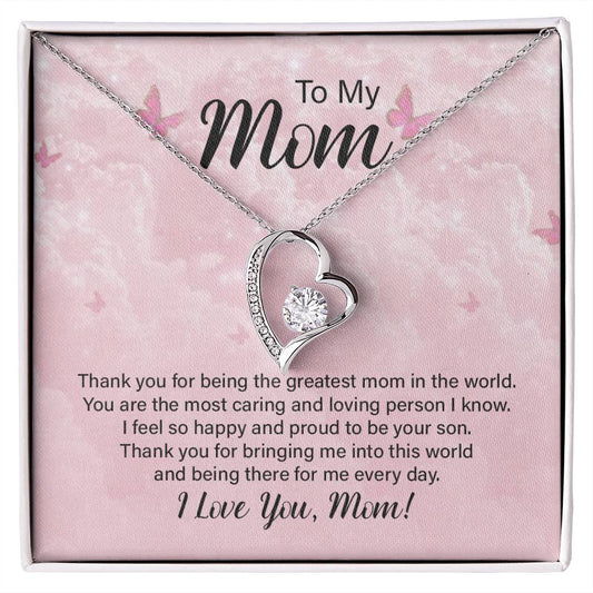 Greatest Mom Heart Necklace Gift-[Heartfelt Family Gift]