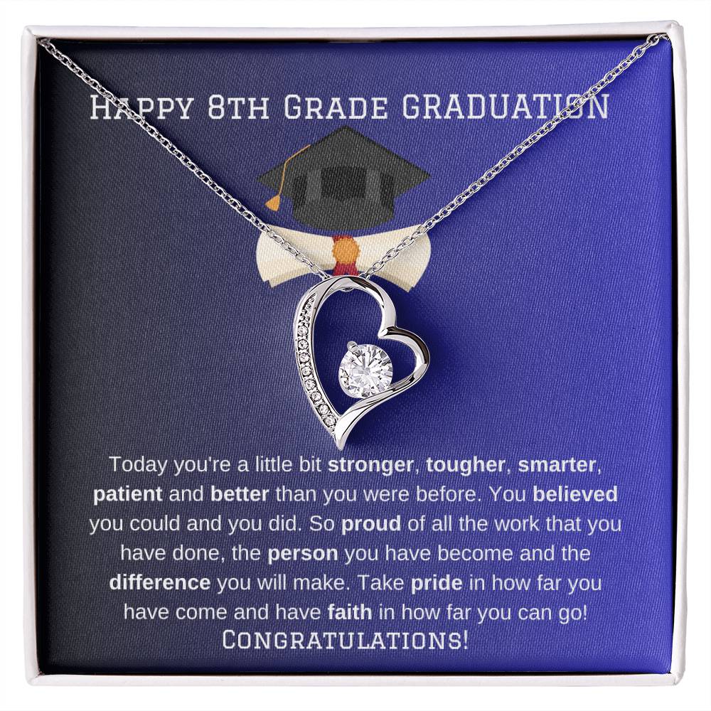 8th Grade Graduation Heart Necklace Gift-[Heartfelt Family Gift]