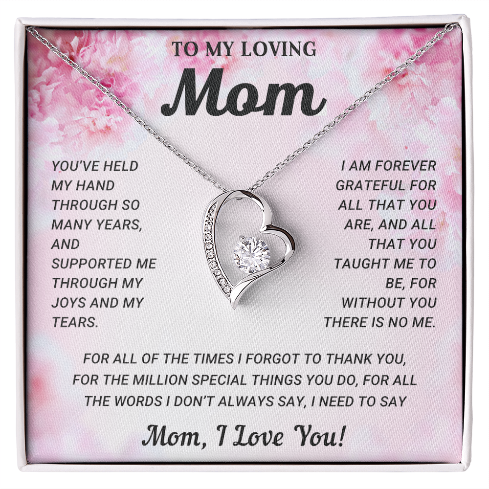 To My Mom Heart Necklace Gift