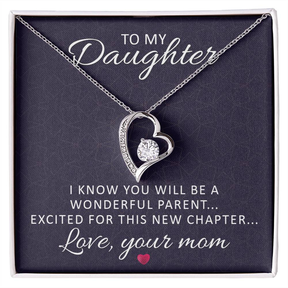 To Mom-to-Be From Her Mother Heart Necklace Gift-[Heartfelt Family Gift]
