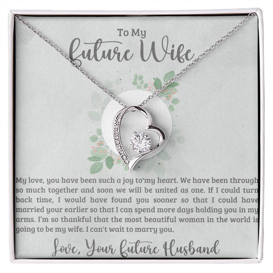 To My Fiancee Heart Necklace Gift for Future Wife Engaged Couple-[Heartfelt Family Gift]