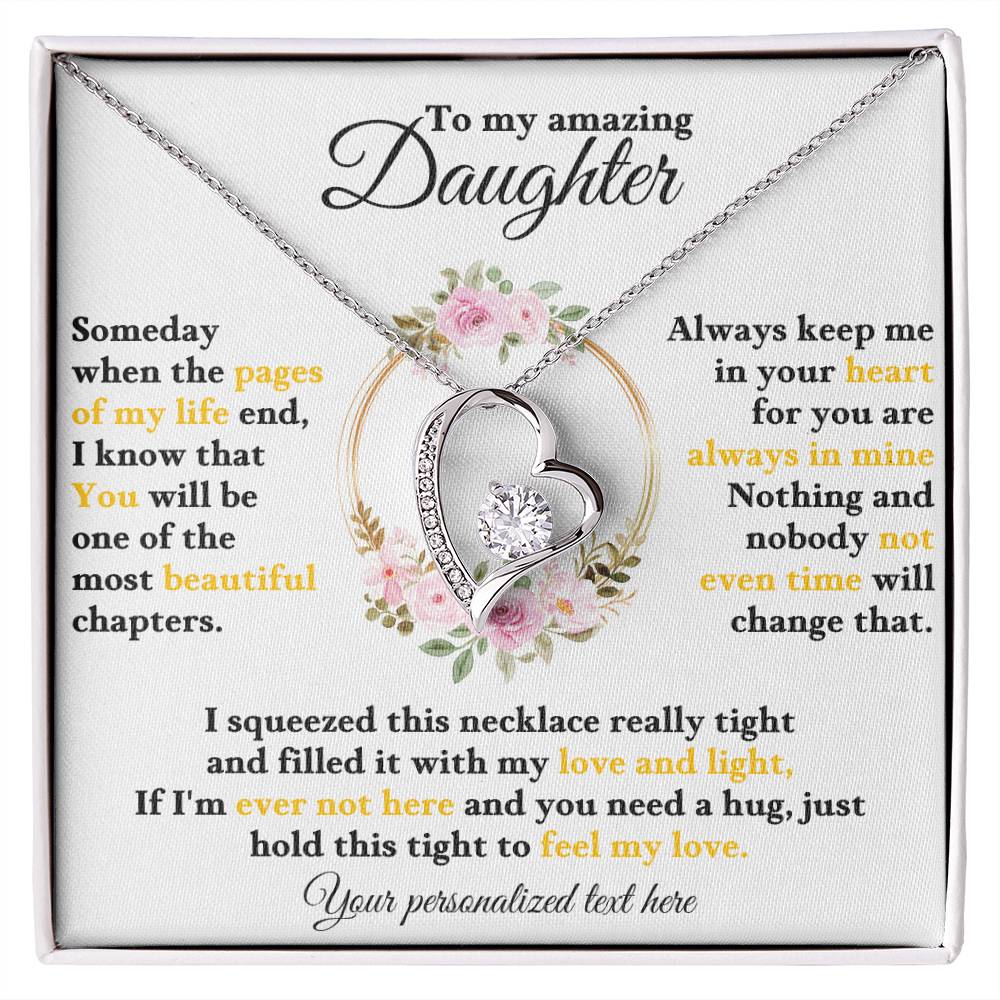 To My Daughter - Personalized Love and Light Heart Necklace Gift-[Heartfelt Family Gift]