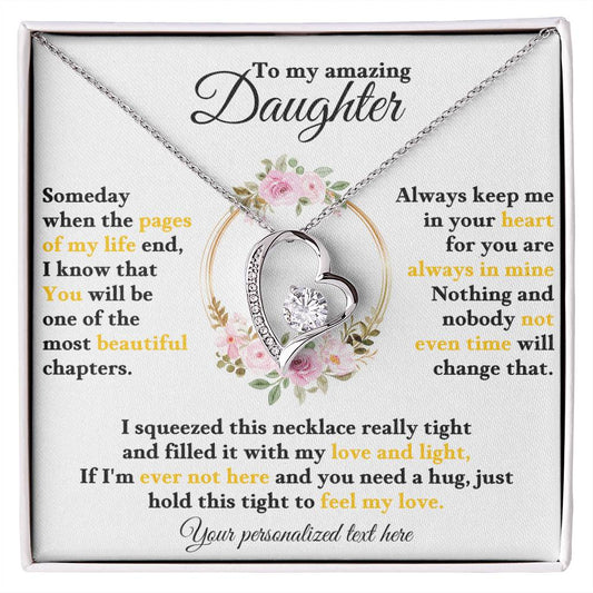 To My Daughter - Personalized Love and Light Heart Necklace Gift-[Heartfelt Family Gift]