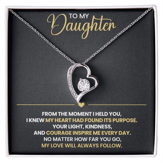 To My Daughter Heart Necklace