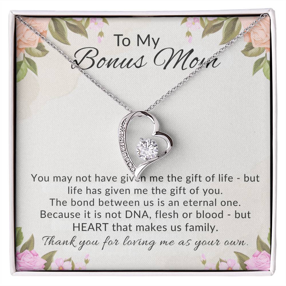 To My Bonus Mom Heart Necklace Gift from Stepdaughter