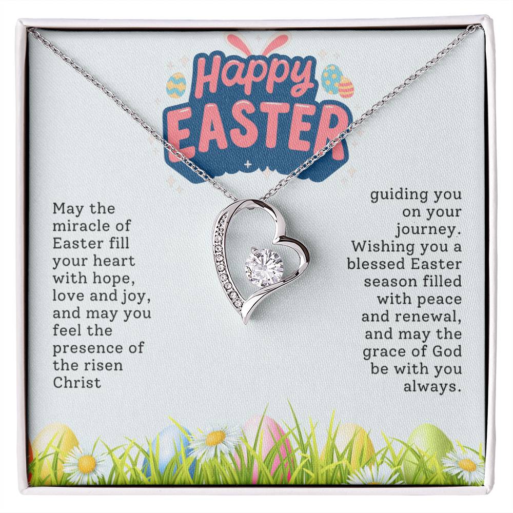 Happy Easter Heart Necklace Gift-[Heartfelt Family Gift]