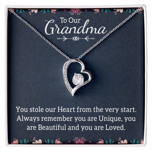 Grandma Always Remember Heart Necklace Gift-[Heartfelt Family Gift]