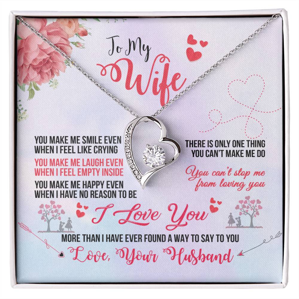 Wife and Heart Necklace - Perfect Gift for a Special OccasionSmiling Wife Heart Necklace - Thoughtful Gift for a Special Occasion-[Heartfelt Family Gift]