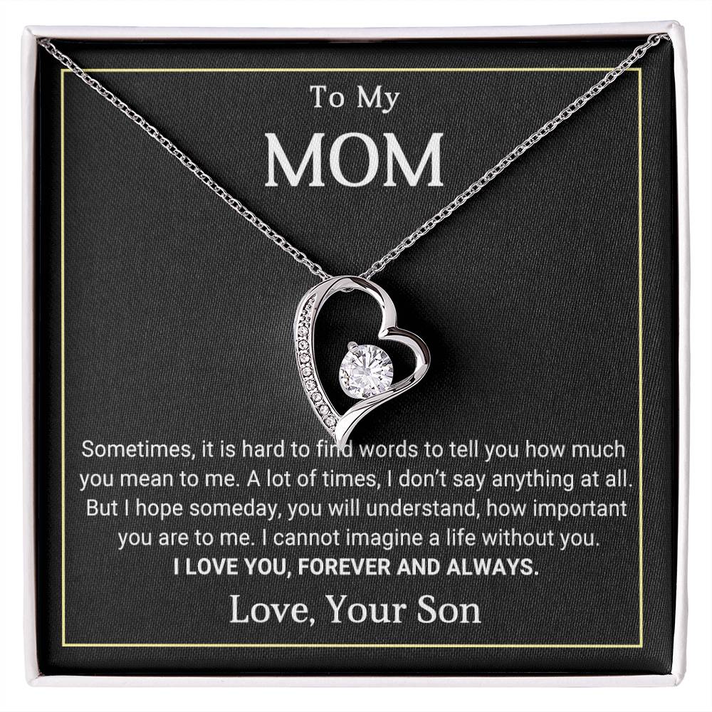 To My Mom Heart Necklace Gift