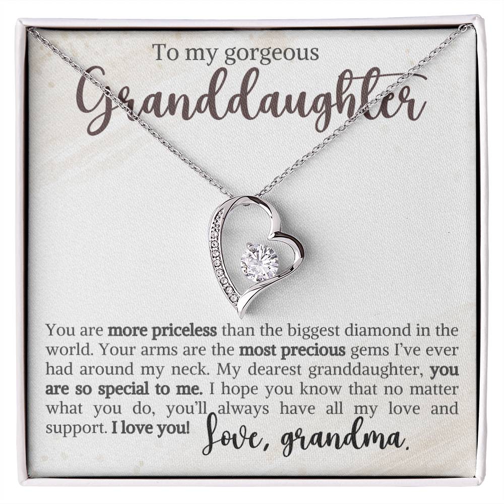 Granddaughter Necklace - Christmas  Birthday Gift for Her - Personalized Jewelry Heart Pendant - Must-Have Item-[Heartfelt Family Gift]