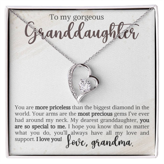 Granddaughter Necklace - Christmas  Birthday Gift for Her - Personalized Jewelry Heart Pendant - Must-Have Item-[Heartfelt Family Gift]