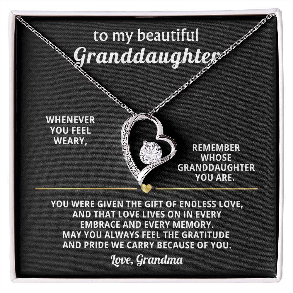 Granddaughter Heart Necklace Gift From Grandma
