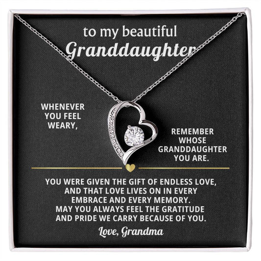 Granddaughter Heart Necklace Gift From Grandma
