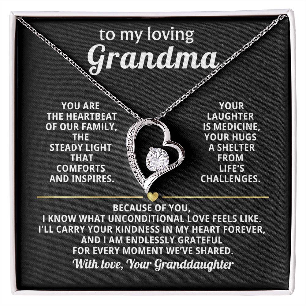 Grandmother Heart Necklace Gift from Granddaughter