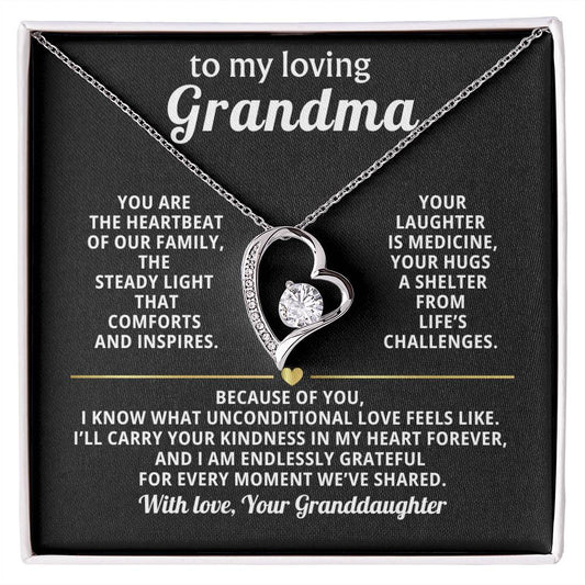 Grandmother Heart Necklace Gift from Granddaughter