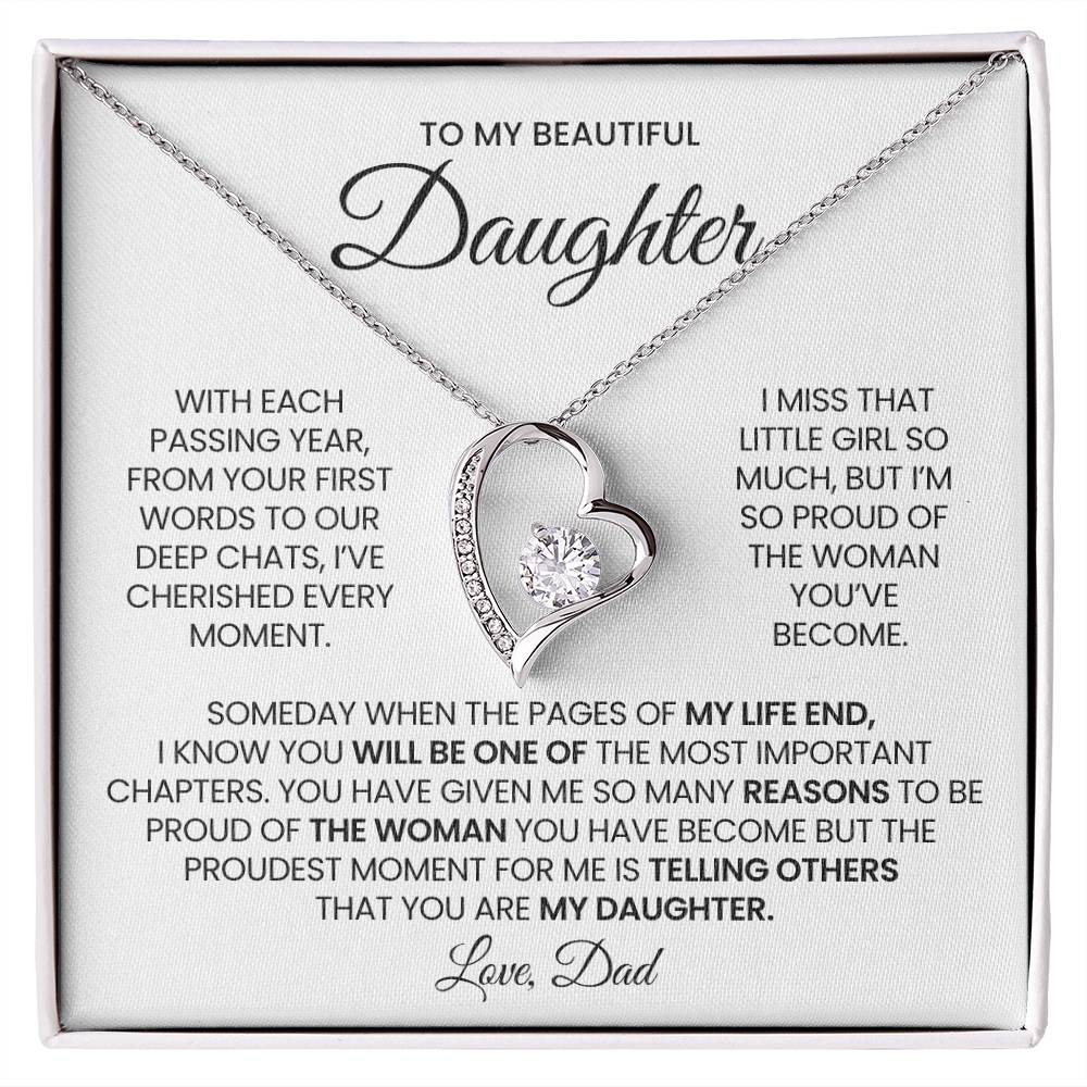 To My Daughter Forever Love Necklace Gift