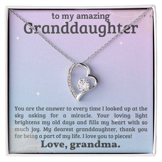Granddaughter Necklace - ChristmasBirthday Gift Heart Pendant for Granddaughter-[Heartfelt Family Gift]