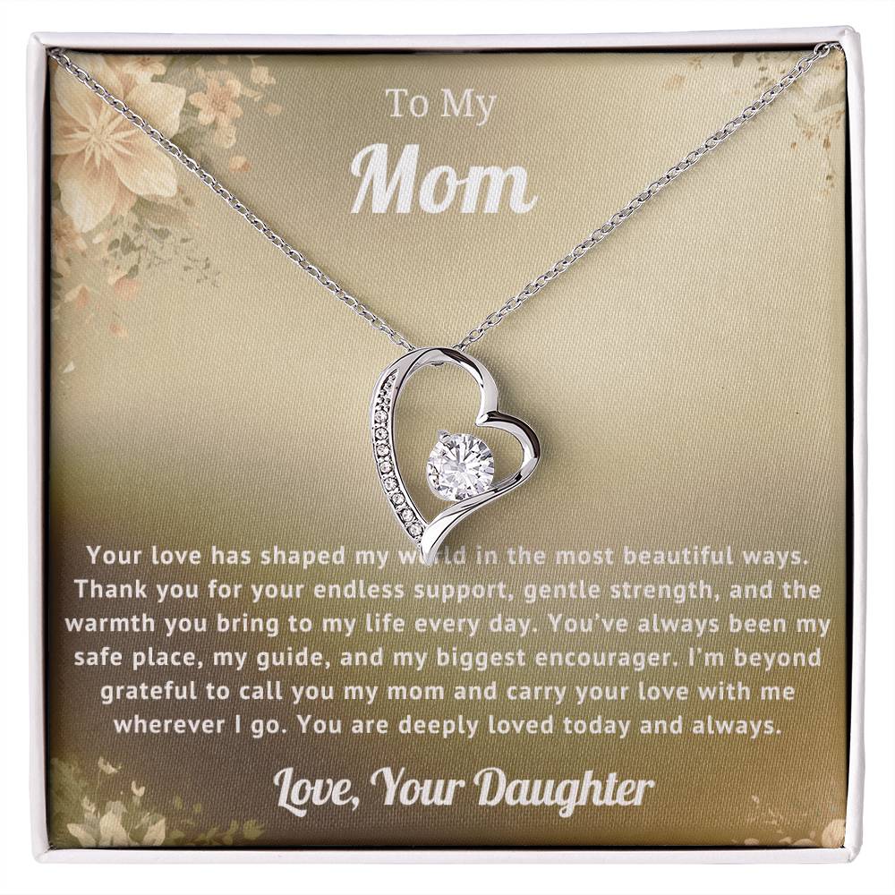 To My Mom Heart Necklace Gift