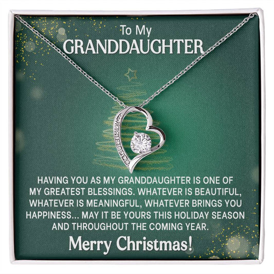 Granddaughter Heart Necklace the Perfect Christmas Gift for Your Beloved-[Heartfelt Family Gift]
