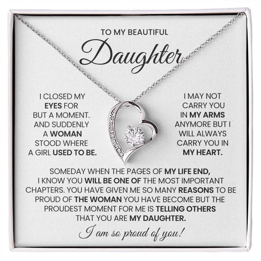 To My Daughter Forever Love Necklace Gift