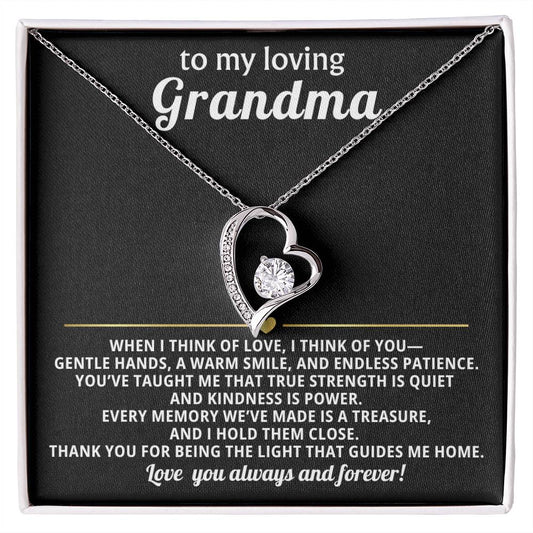Grandmother Heart Necklace Gift from Grandchild