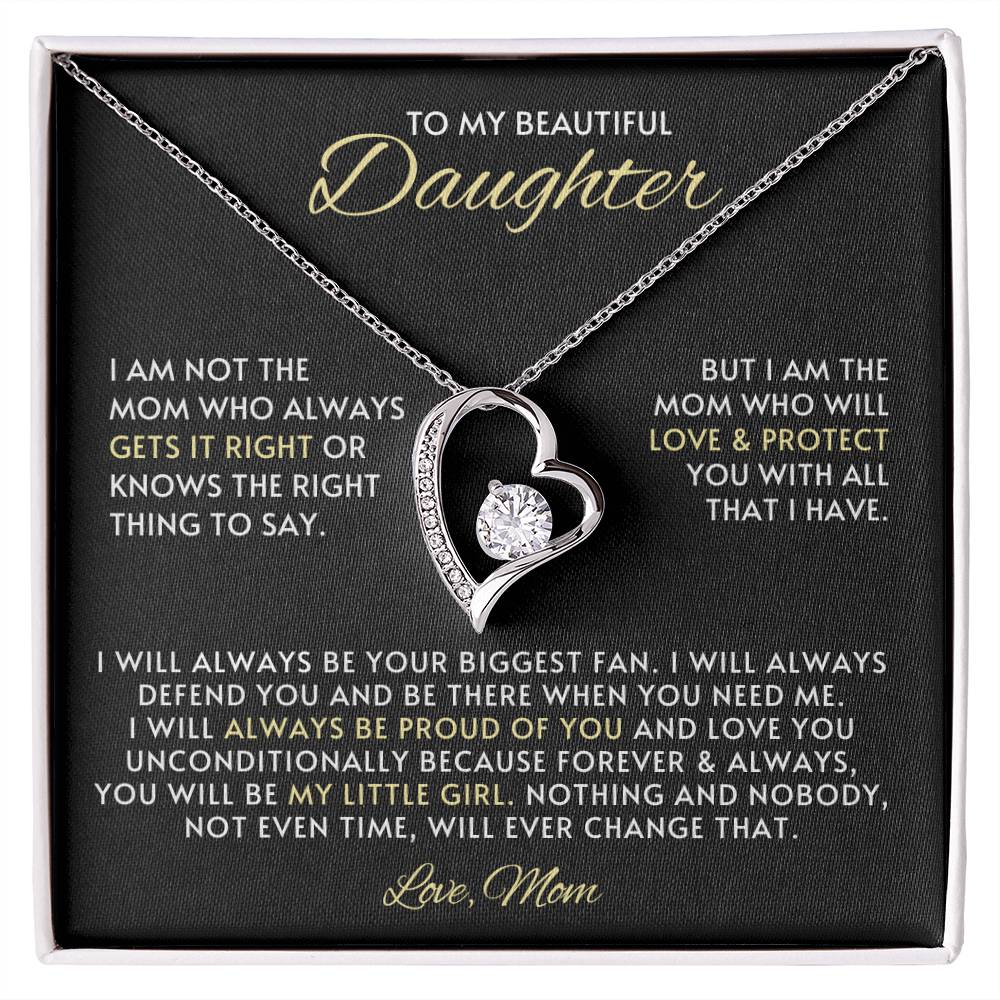 Daughter Heart Necklace Gift from Mom