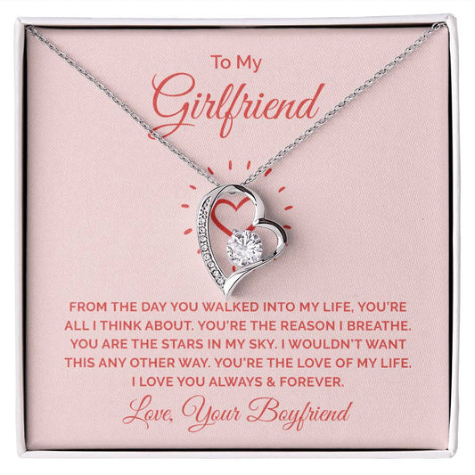 To My Girlfriend - From The Day You Walked into My Life Heart Necklace Gift-[Heartfelt Family Gift]