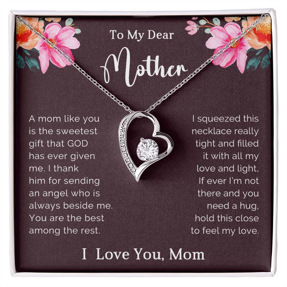 To My Mother  Heart Necklace Gift